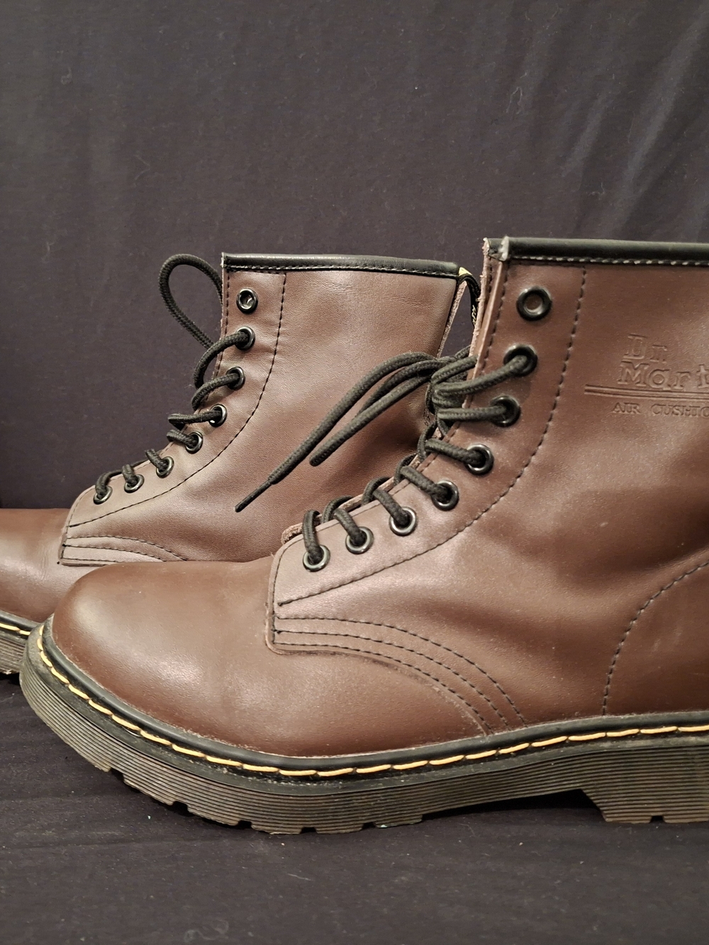 Dr. Martens Brown 8-Eye Leather Combat Boots